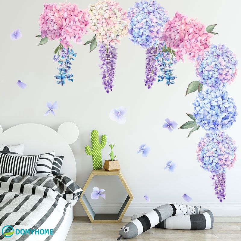 Stiker Dinding Dengan Bahan Mudah Dilepas Gambar Bunga Lavender