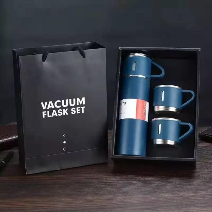 Thermos Tumbler Botol Minum Set Souvenir Vacuum Flask Set Hampers Box Termos Elegan Air Minum Vacuum Flask Bottle Set 500ML SUS 304