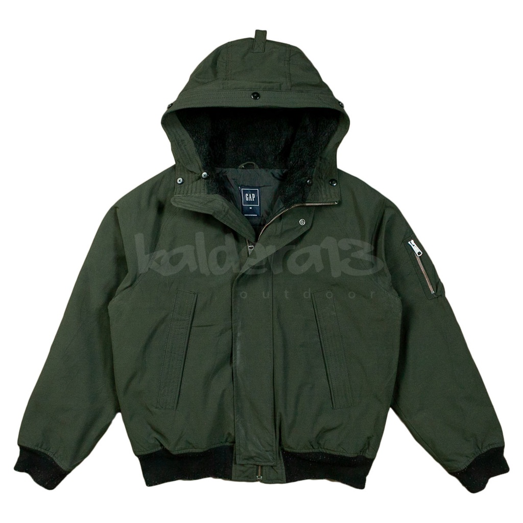 Jaket GAP Primaloft Hooded Bomber Jacket ARMY