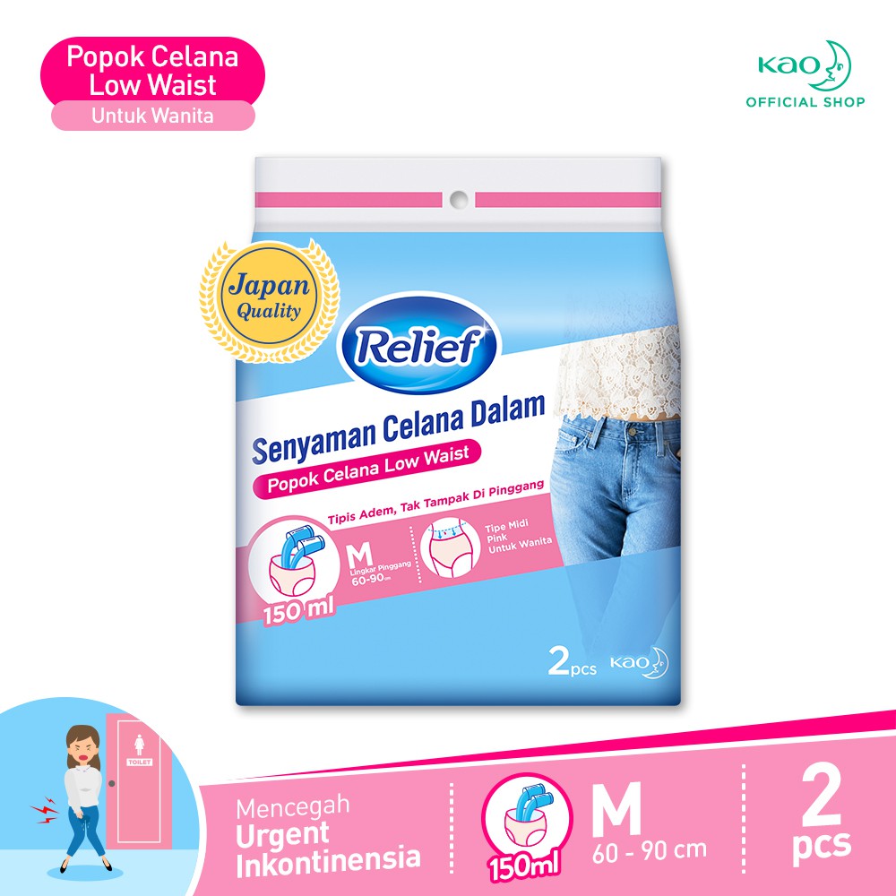 Relief Popok Celana Low Waist Wanita M 2 pcs