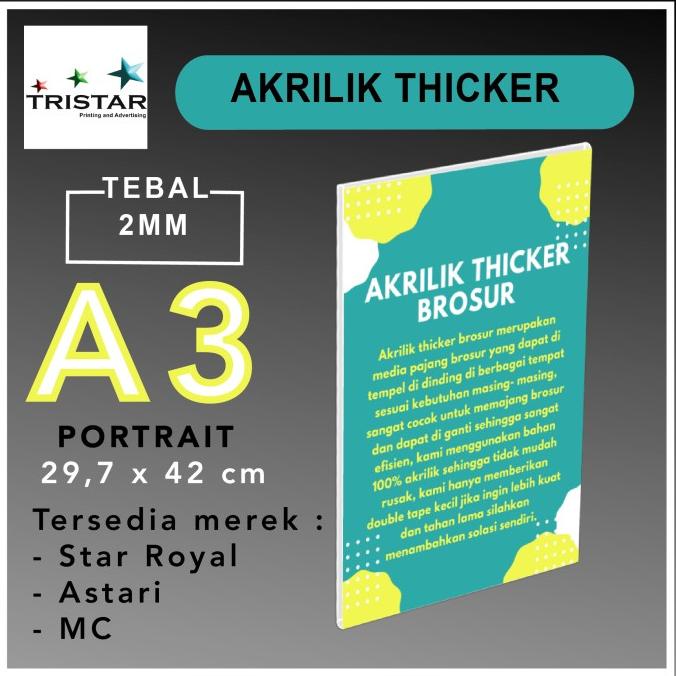 

BAYAR COD Akrilik Thicker Brosur dinding / Akrilik tempel A3 FREE ONGKIR Kode 419