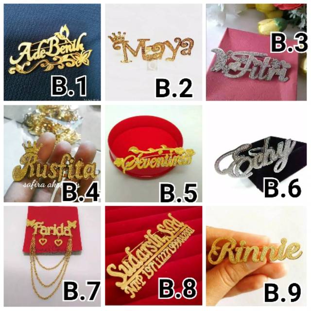 Bros ukir Nama || Bros nama NIP pegawai Guru || Bros hijab Cantik