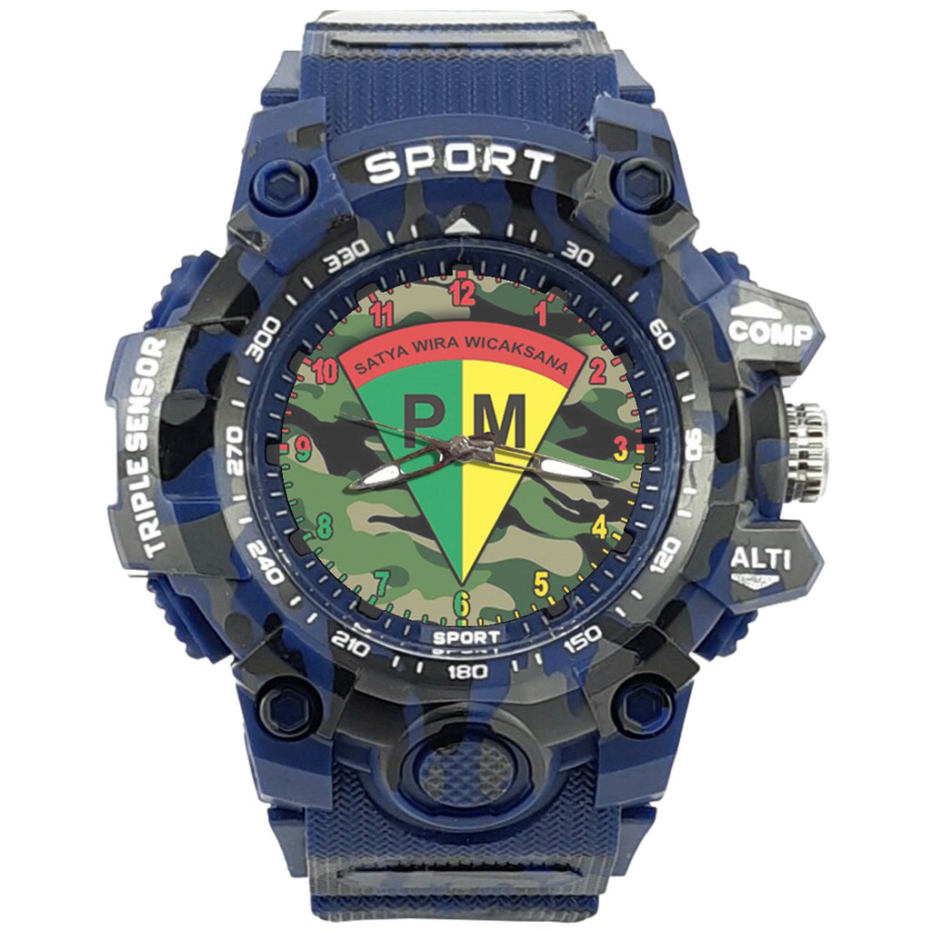 {Istimewa} Jam Tangan PM - POLISI MILITER 1 Biru Army Water Resistant