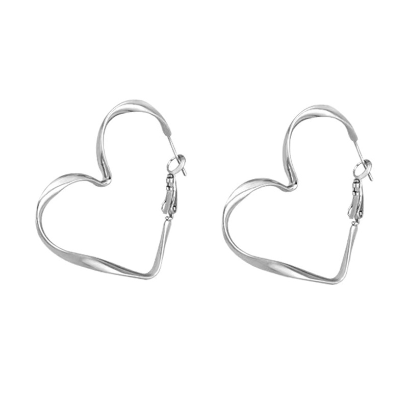 Fancyqube Anting Bentuk Hati Gaya Punk Untuk Wanita