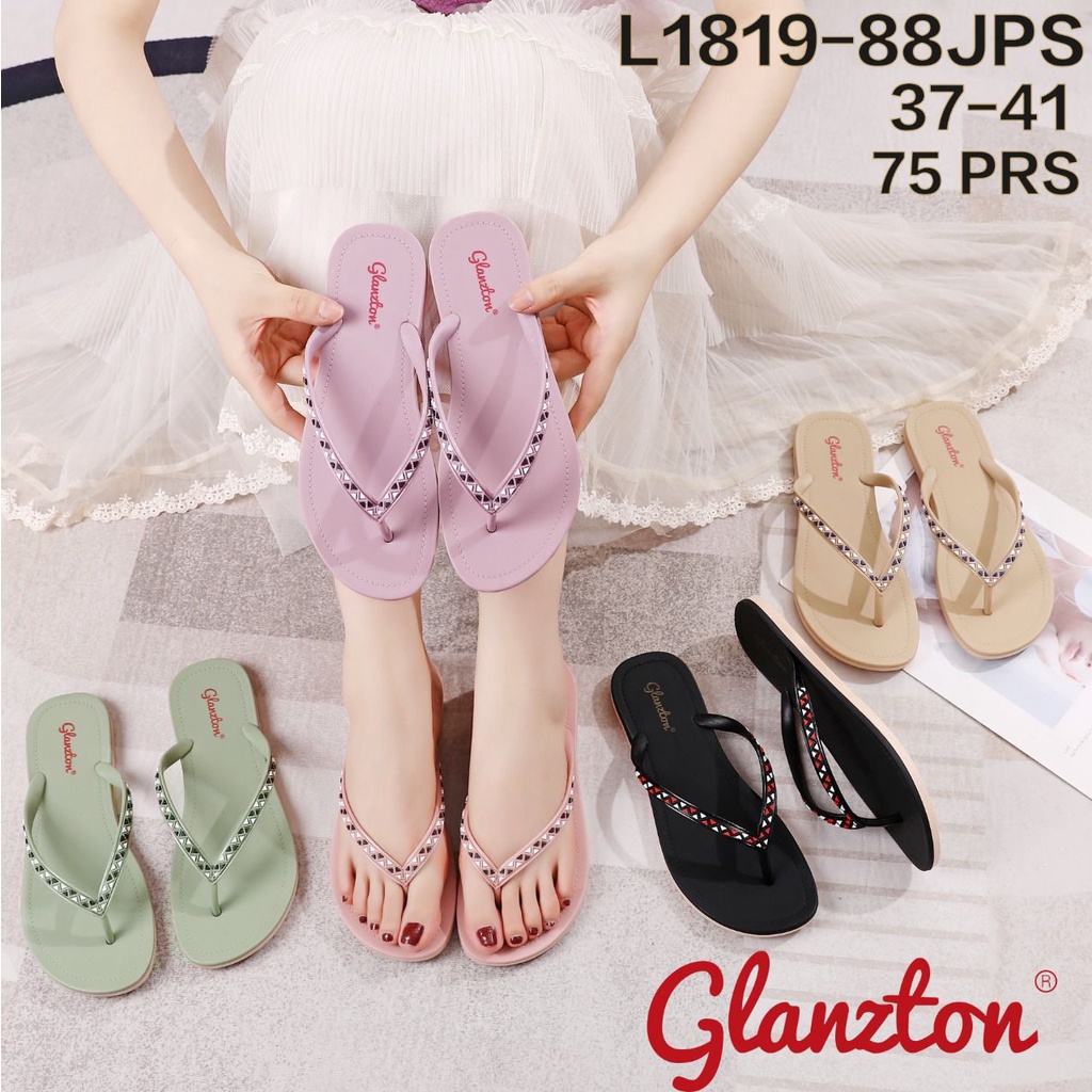 Sandal jepit kekinian wanita SUPER MURAH  Glanzton L1819-88JPS