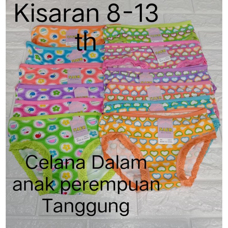 Celana dalam (334)8-10th anak perempuan Tanggung All size Warna dan Motif Random cewek ABG