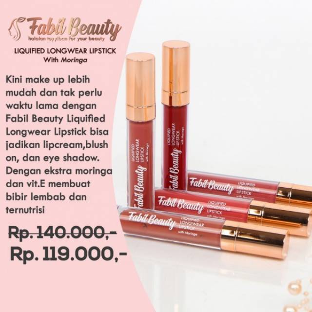 Fabil Beauty Liquified Longwear Lipstik - Lipcream Fabil Beauty