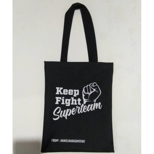 PAKAI RESLETING TOTE BAG K-POP WANITA MURAH KARAKTER KEEP FIGHT