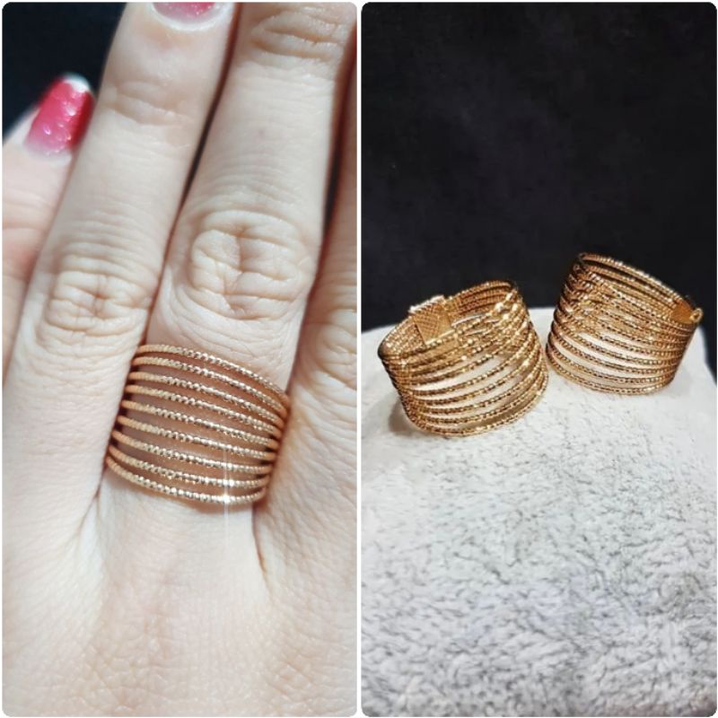 Cincin Premium Quality Lapis emas Anti warna gold Karat Anti Alergi Ring Premium Kilau CZ037