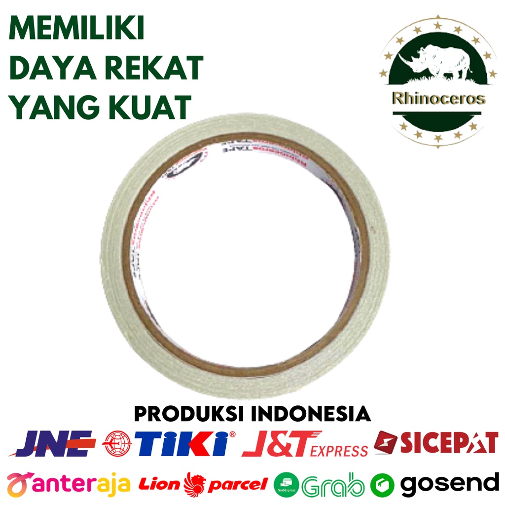 Double Tape Putih RHINOCEROS Tape 12mm x 10m