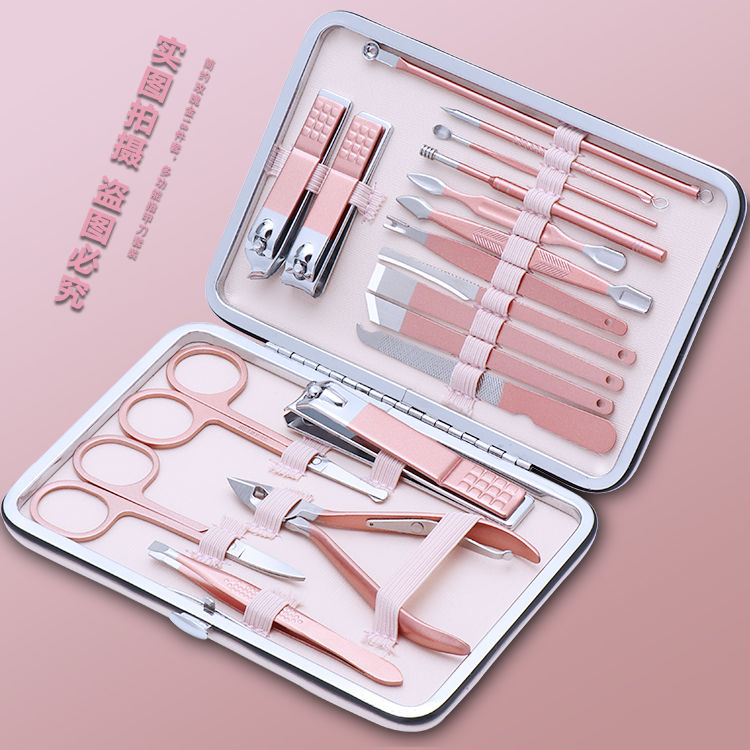 18pcs / Set Gunting Kuku Bahan Stainless Steel Untuk Manicure Pedicure