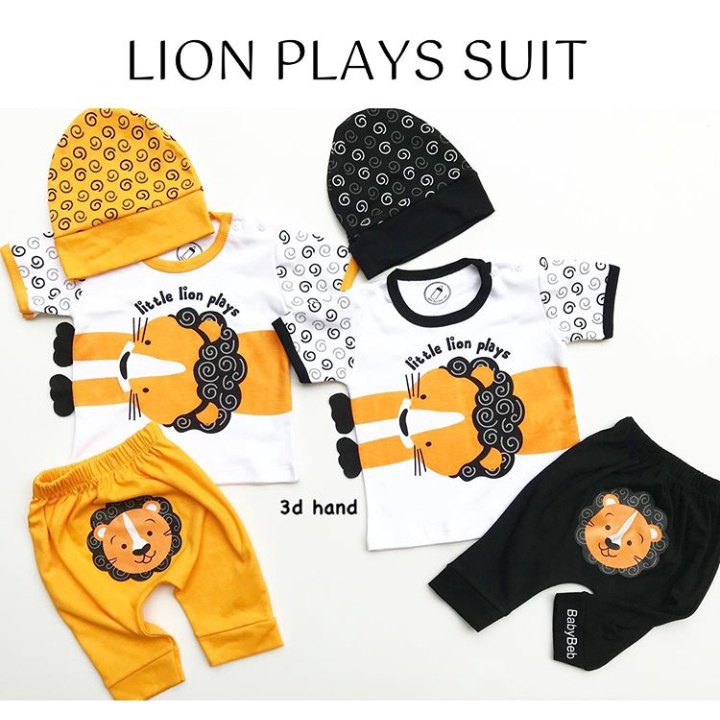 Baju Bayi Setelan Anak Laki-Laki Set Topi BB