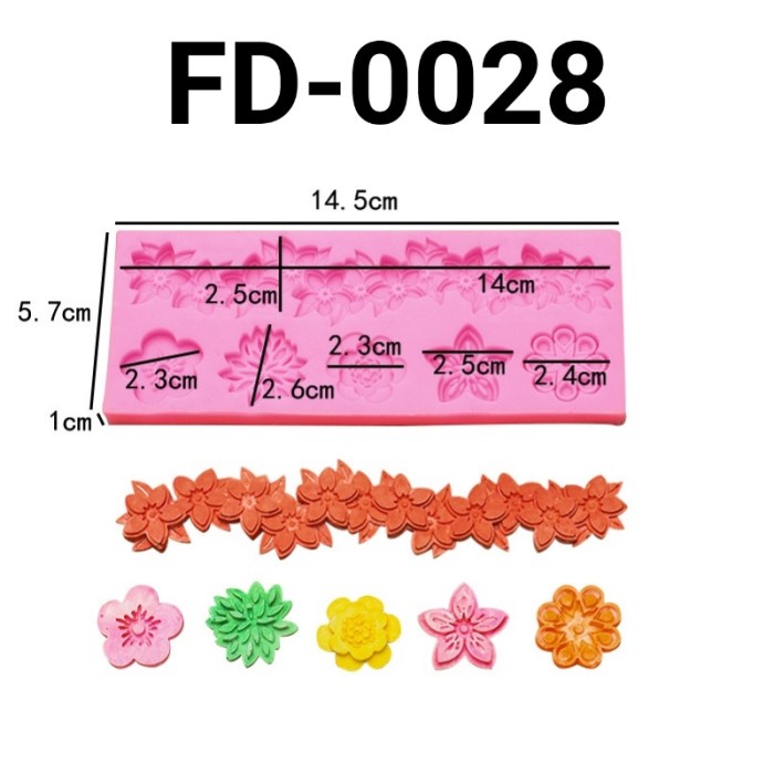 

FD-0028 CETAKAN SILIKON COKLAT FONDANT PUDDING FLOWER BUNGA KECIL PROMO TERBARU