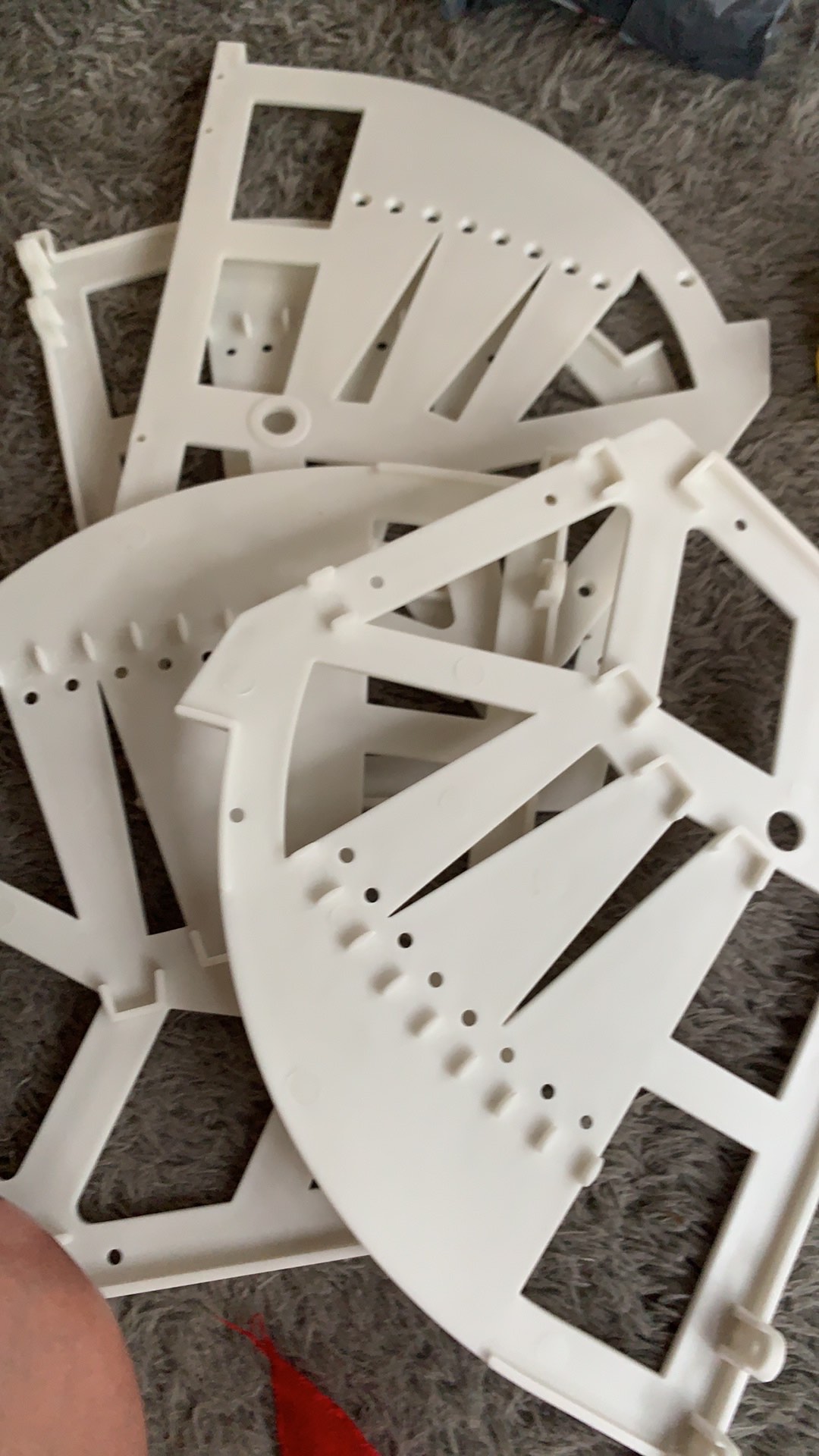 Bracket Fitting Engsel / Rel Lemari Rak Sepatu Putar 3 Tiga Susun Sekat Plastik