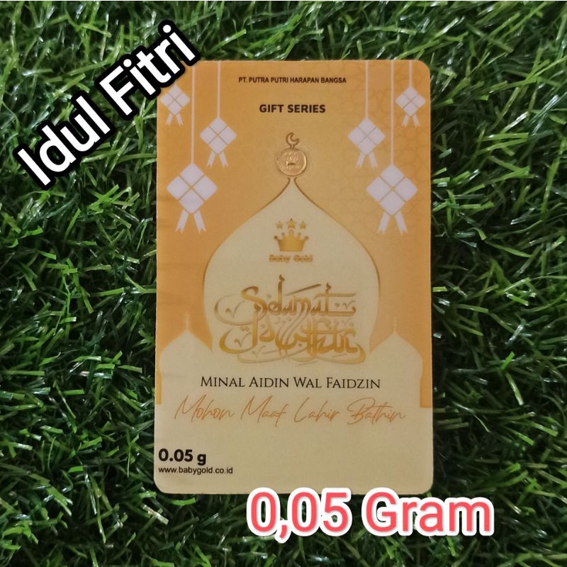Baby Gram Idul Fitri 0,05 Gram Emas Mini Logam Mulia 24 Karat