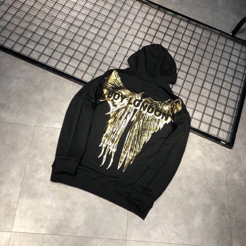 BOY2 SWEATER HOODIE BOY LONDON WINGS GOLD PRIA WANITA KOREA COUPLE