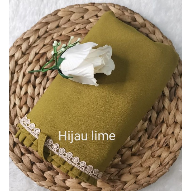 BERGO MARYAM KCB-LIPIT RENDA/AL'FADANI HIJAB-Hijau lime