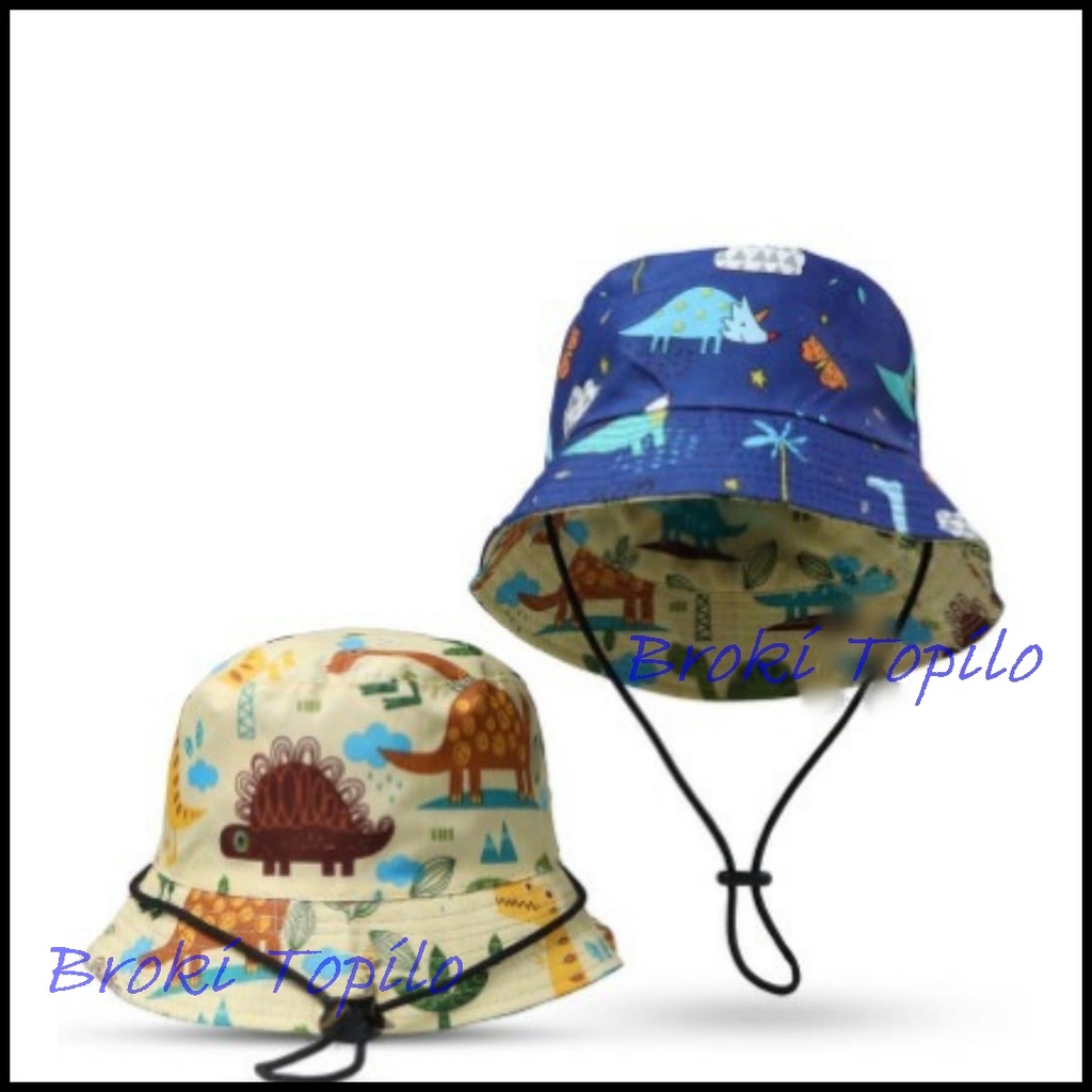 TOPI BUCKET ANAK ADA TALI BOLAK BALIK BAHAN KATUN 2 KARAKTER 2 - 5 TAHUN LAKI LAKI PEREMPUAN | FADHILAH SHOP BJB