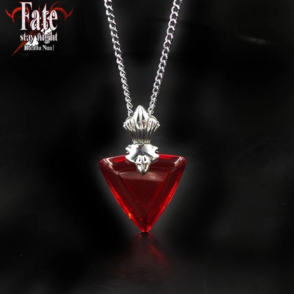 Mxbeauty Woman Anime Necklaces Elegan Manis Hati Merah Kristal Berlian Imitasi Tetap Malam Necklaces