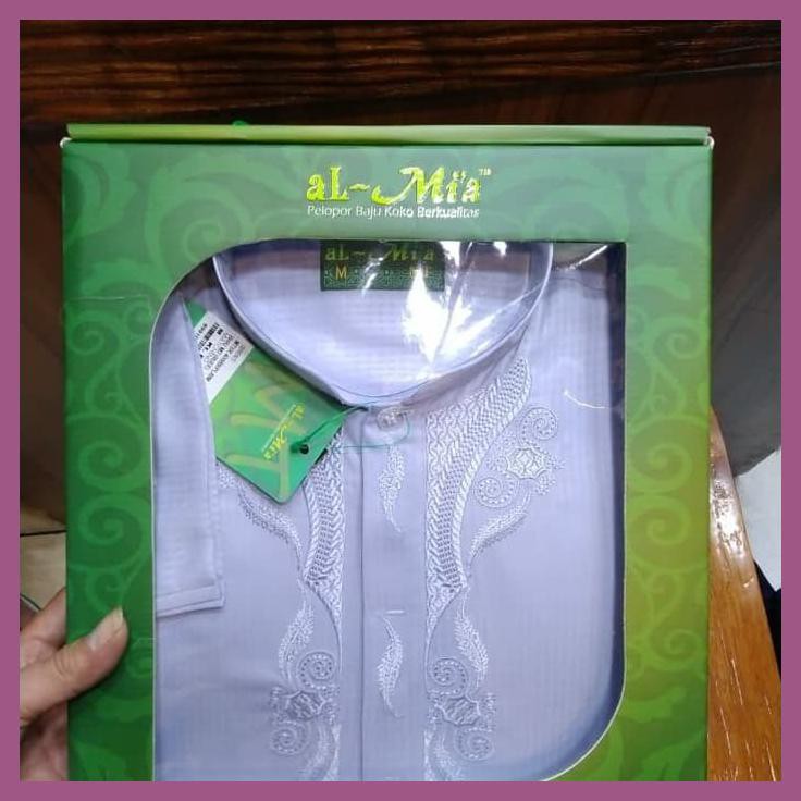 BAJU KOKO AL-MIA MT (KUALITAS DI ATAS AL-MIA PREMIUM) - PUTIH TULANG, S