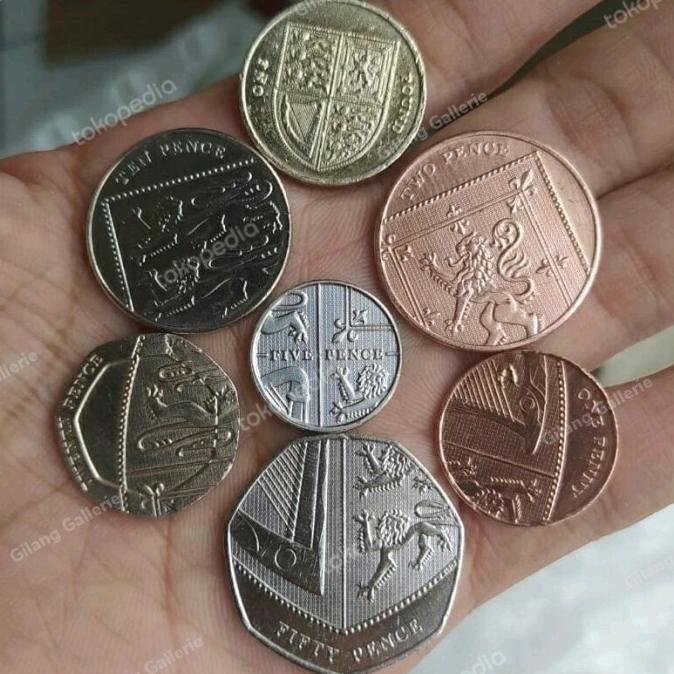 [COD] Koleksi Uang Koin kuno Negara Inggris Set Perisai Cakep [COD]