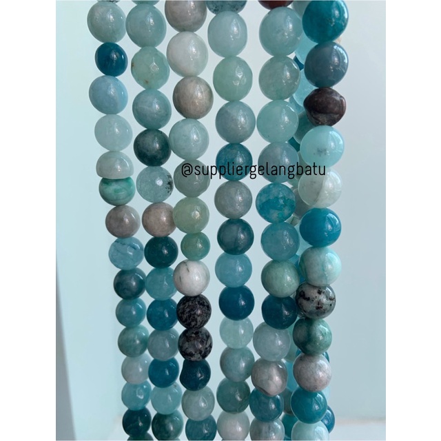 batu amazonite mala round beads 12mm bahan gelang kalung kesehatan