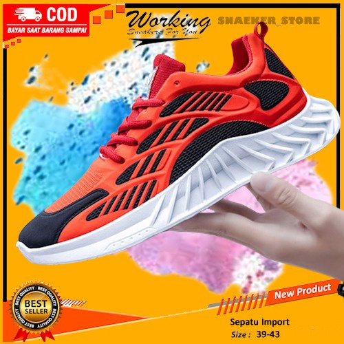 Sepatu Spatu Sapatu Sneakers Running Import Premium Pria Cowok Laki Laki Sepatu Lari Joging Jogging 