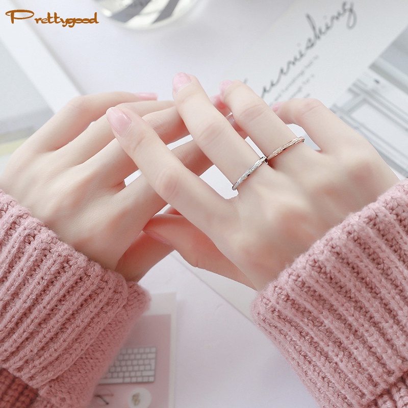 Cincin Matte Tahan Karat Gaya Korea Untuk Pria Dan Wanita - PD