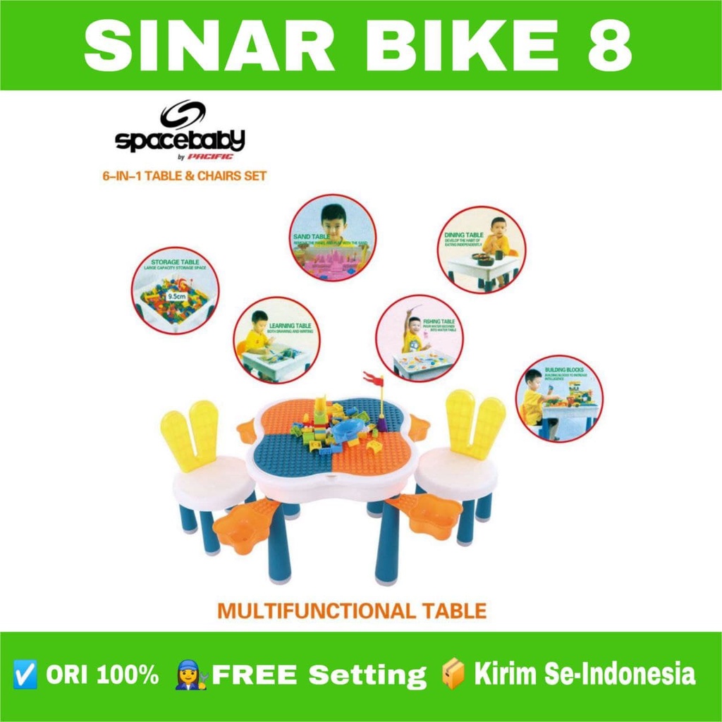 Kursi Bayi Multifunctional Table SPACEBABY SB 988 6 in 1 FREE LEGO