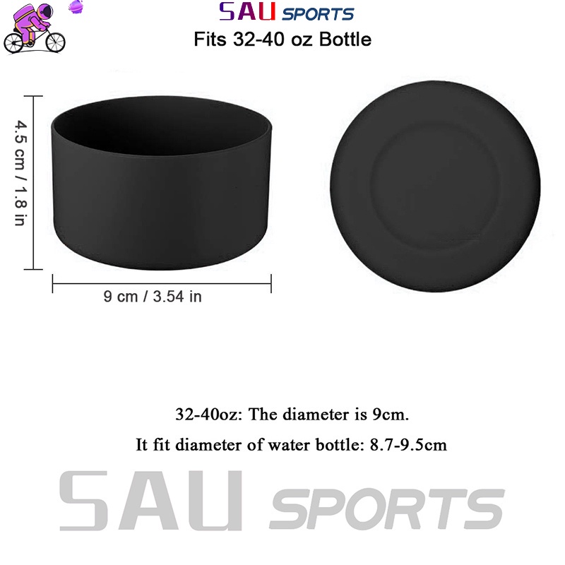 Alas Botol Air Bahan Silikon Stainless Steel Anti Slip Ukuran 12-24oz 32-40oz Untuk Olahraga