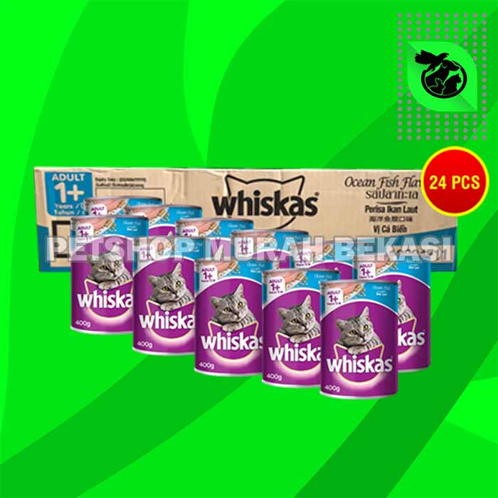 Makanan Basah Kucing Whiskas Kaleng Wetfod Grosir Dus Isi 24 PCS 400GR