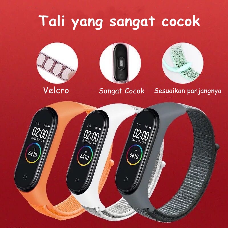 Tali✅Nylon Strap for mi band 5/6 Bracelet Sport loop watch Belt Miband strap Wristband for xiaomi Mi band 6 5 4 3 Bracelet