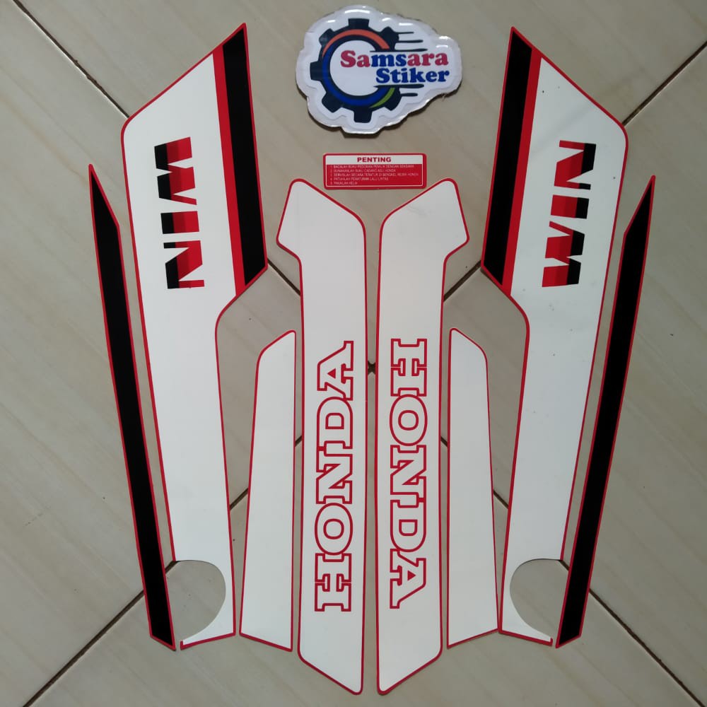 Stiker Motor Honda Win 100 1984 Merah-Putih