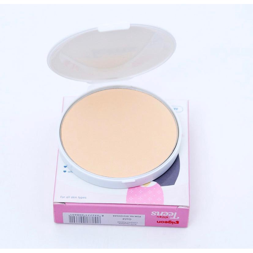 PIGEON Teens Compact Powder Natural Look 14Gr (KEMASAN PINK)