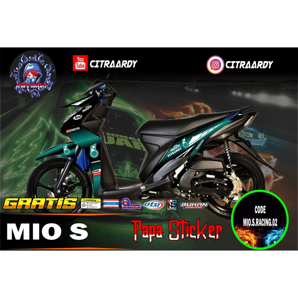 Striping Mio S PETRONAS Variasi Sticker Stiker Skotlet Lis Motor List Body List Motor Lis Body 02