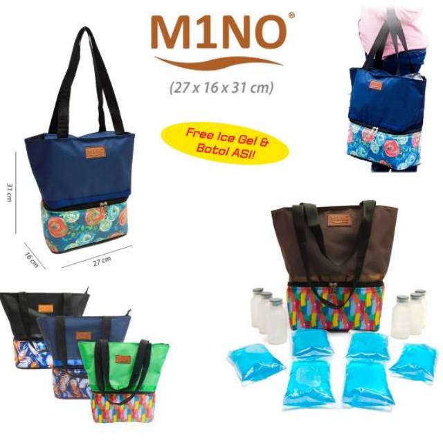 Cooler Bag Asi / Tas Asip Tas Thermal Asi + 6btl + 6 blue gel S1 /  Tas Perlengkapan Asi Asip