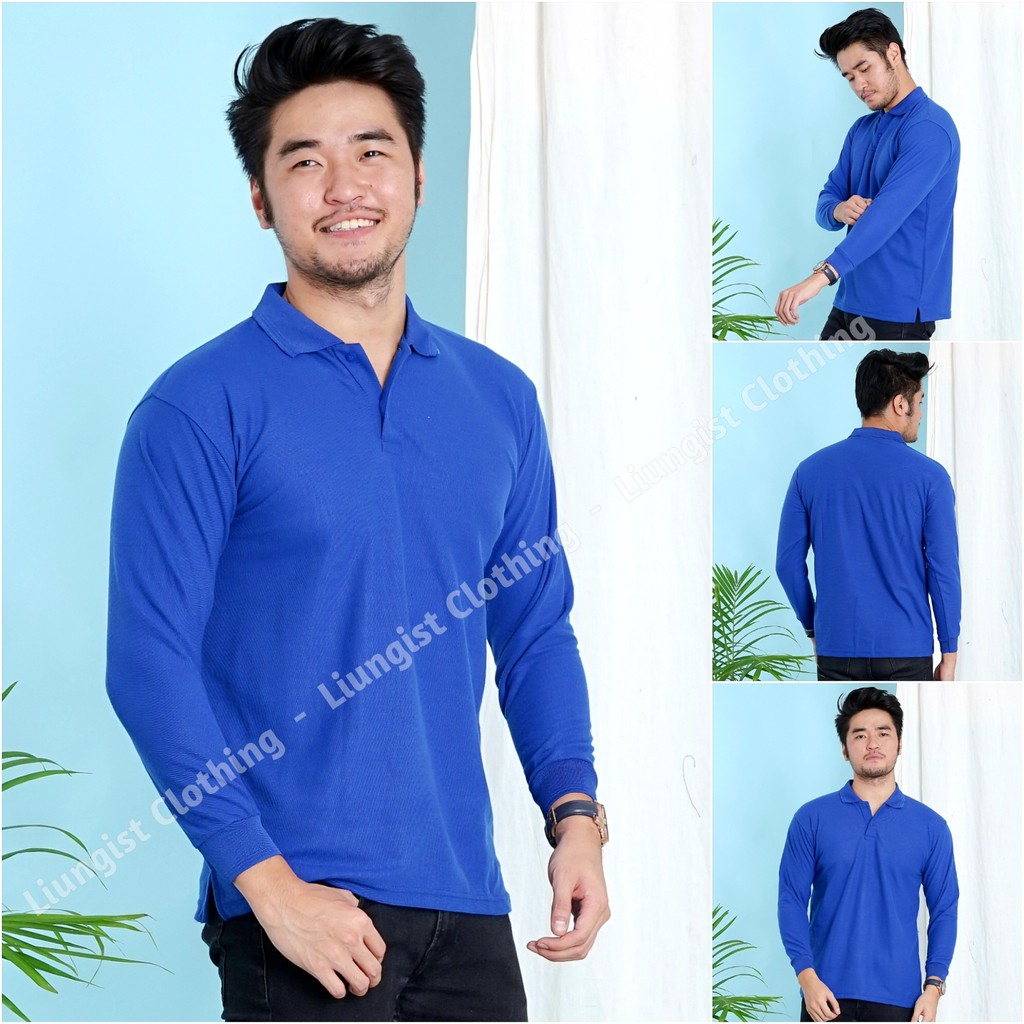 Kaos Polo Panjang UK XL / Kaos kerah Unisex Panjang / Poloshirt Panjang