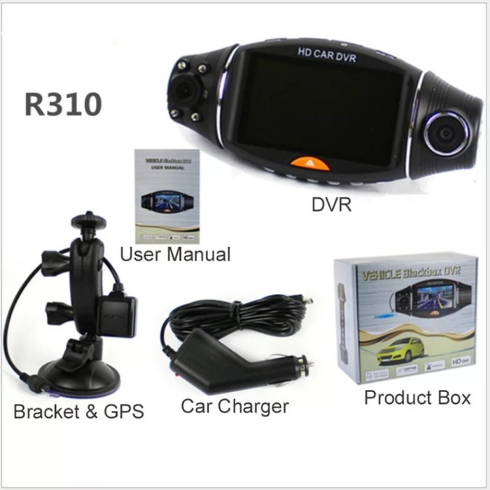 NA-DVR Kamera Mobil Dual Camera HD GPS G Sensor Night Vision R310