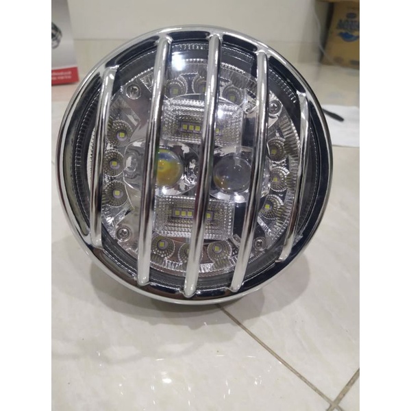 LAMPU CUSTOM DAYMAKER 24 MATA TRALIS CHROME/LAMPU DEPAN MOTOR VARIASI