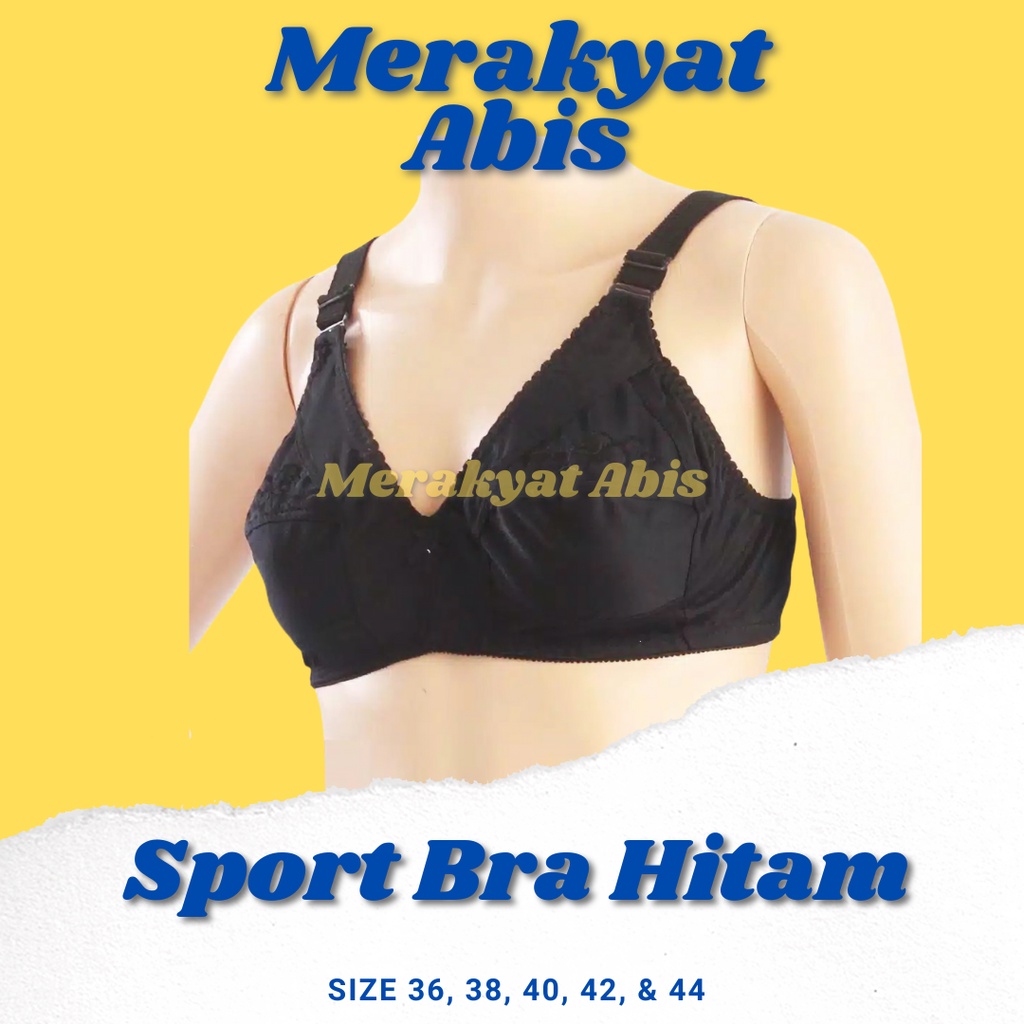 Sport Bra Hitam Cup Besar BH Sport Srikandi BH Hitam Wanita Tanpa Busa kawat Cup B