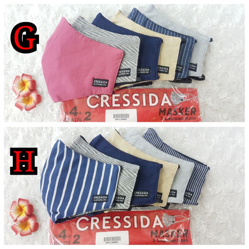 Masker CRESSIDA HIJAB Original 3 ply isi 3 dan 6 pcs motif bagus /modernjombang