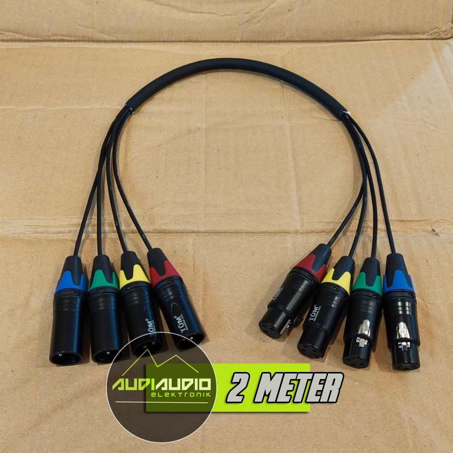 Snake Kabel 4ch + Jack Male Female Panjang 2 Meter