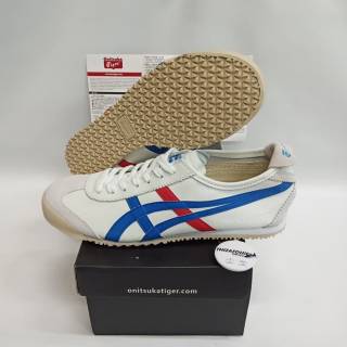  SEPATU  ASICS ONITSUKA  TIGER  MEXICO 66 WHITE BLUE RED TALI  