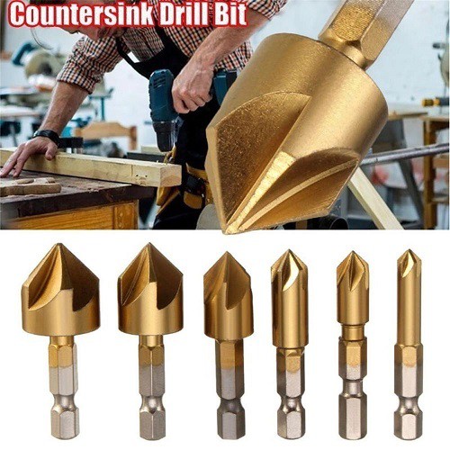 Jual Mata Bor Countersink Hss Titanium Coated Mata Bor Besi Dan Kayu Pcs Shopee Indonesia