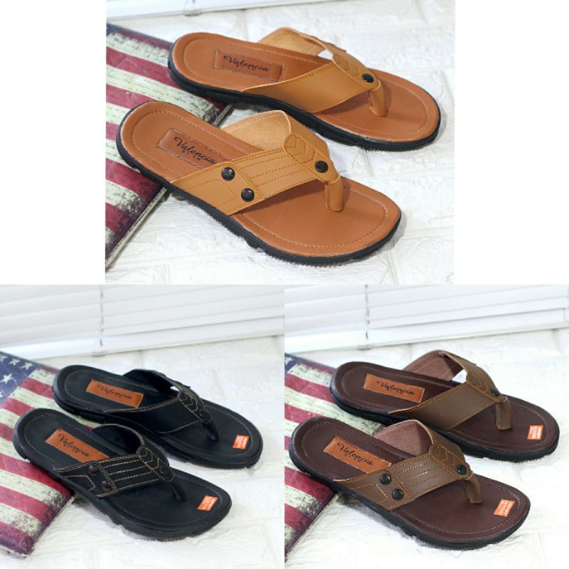 Sandal Jepit Kulit Casual  Pria New