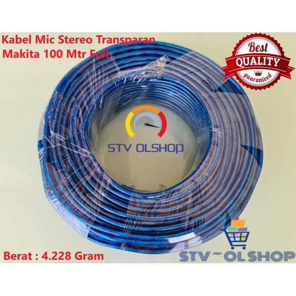 Kabel Mic Stereo Transparan Makita 2X20 Meteran / Eceran