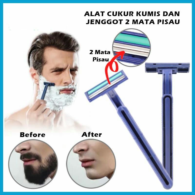 alat Cukur Kumis Jenggot  2 Mata Pisau bisa untuk cukur bulu ketiak dll