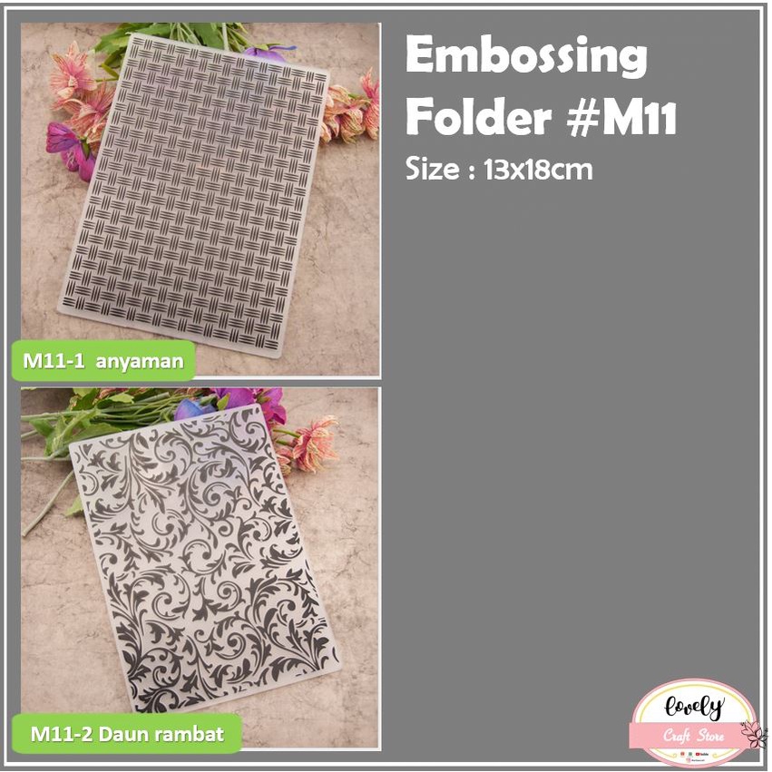 

LovelyCraftStore | Embossing folder M11 Emboss Folder untuk tekstur timbul bentuk daun bunga flowers leaves full 10*14cm untuk dekorasi bujo, jurnal, kartu, scrapbooking, sizzix