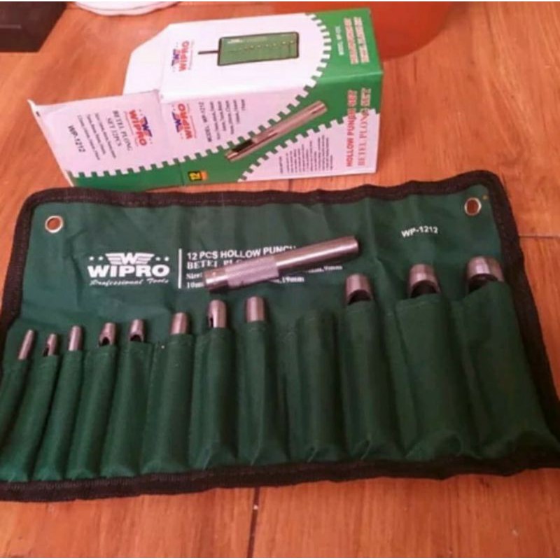 Alat Plat Plong set Wippro alat pembolong gasket kulit