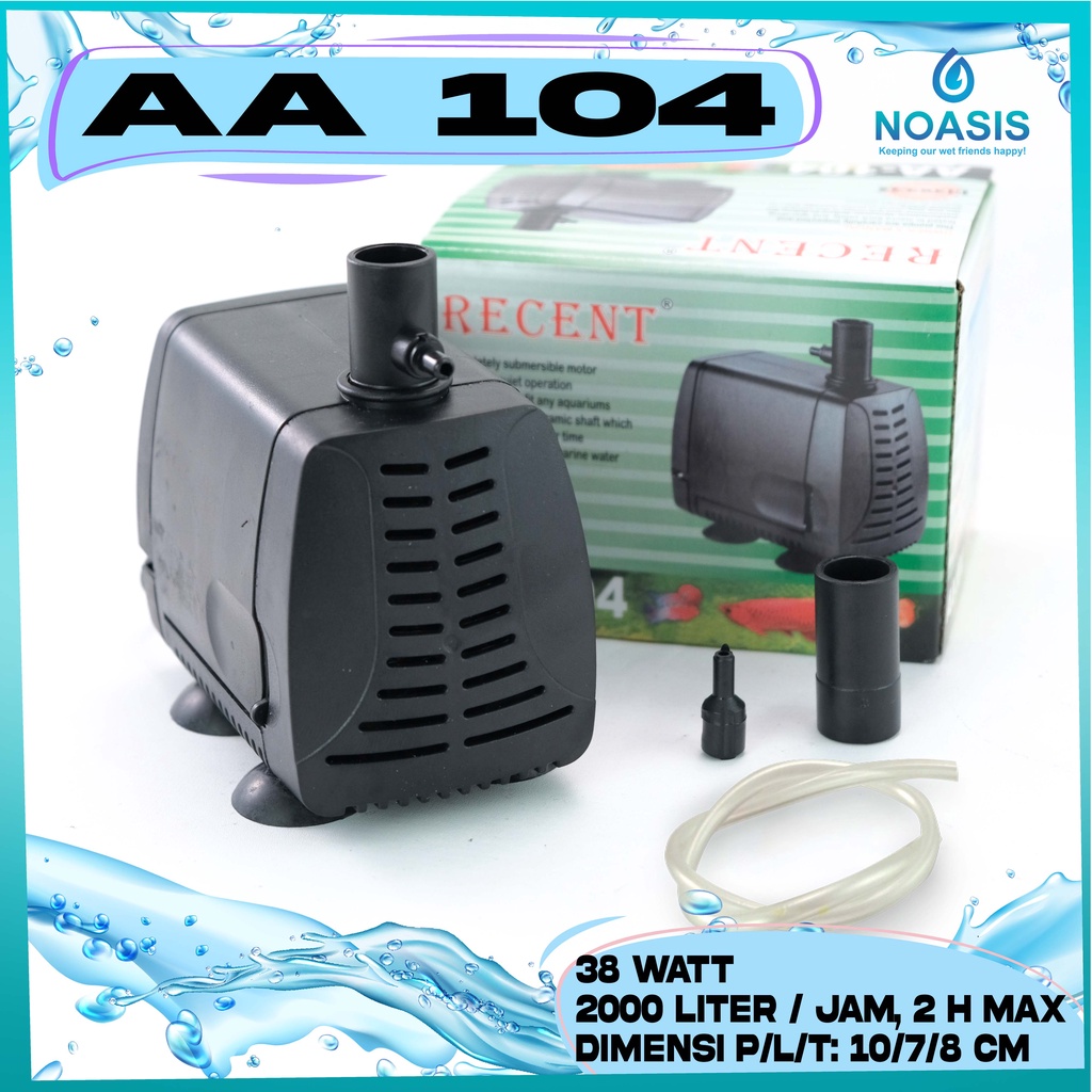 POMPA AIR CELUP AQUARIUM RECENT AA-104 SUMBERSIBLE PUMP